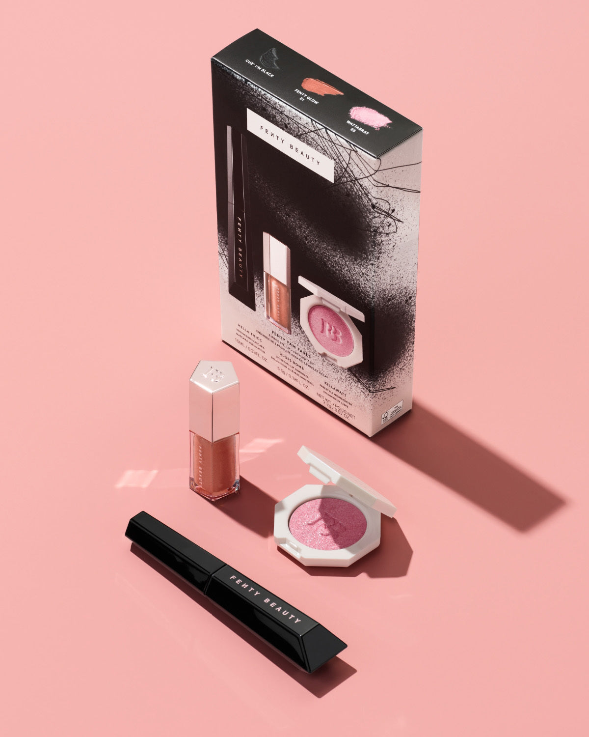 Fenty Beauty Fenty Fam Faves set yeux lèvres highlighter 3 pièces