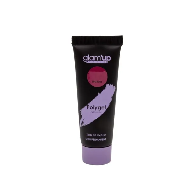 GLAM'UP Les Ongles Poly Gel Semi-Permanent Bordeaux tube UV