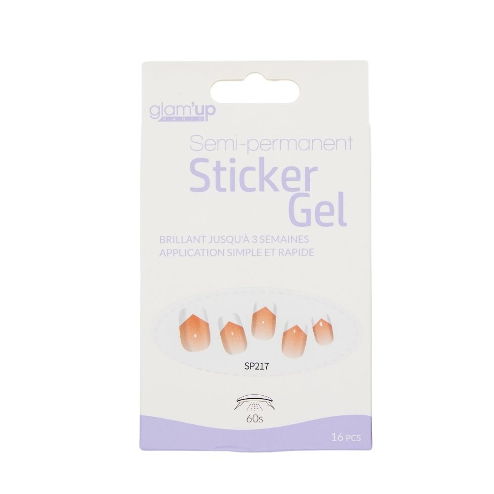 GLAM'UP Les Ongles Sticker Gel French Biseautée 16 pièces