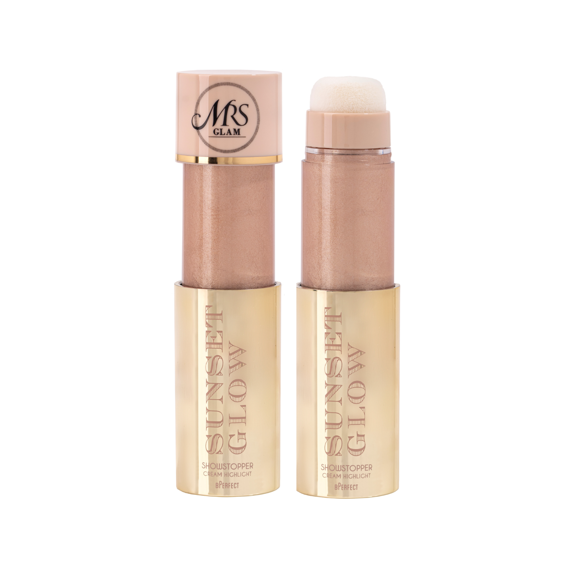 Mrs Glam Sunset Glow highlighter crème Liquid Gold fini lumineux