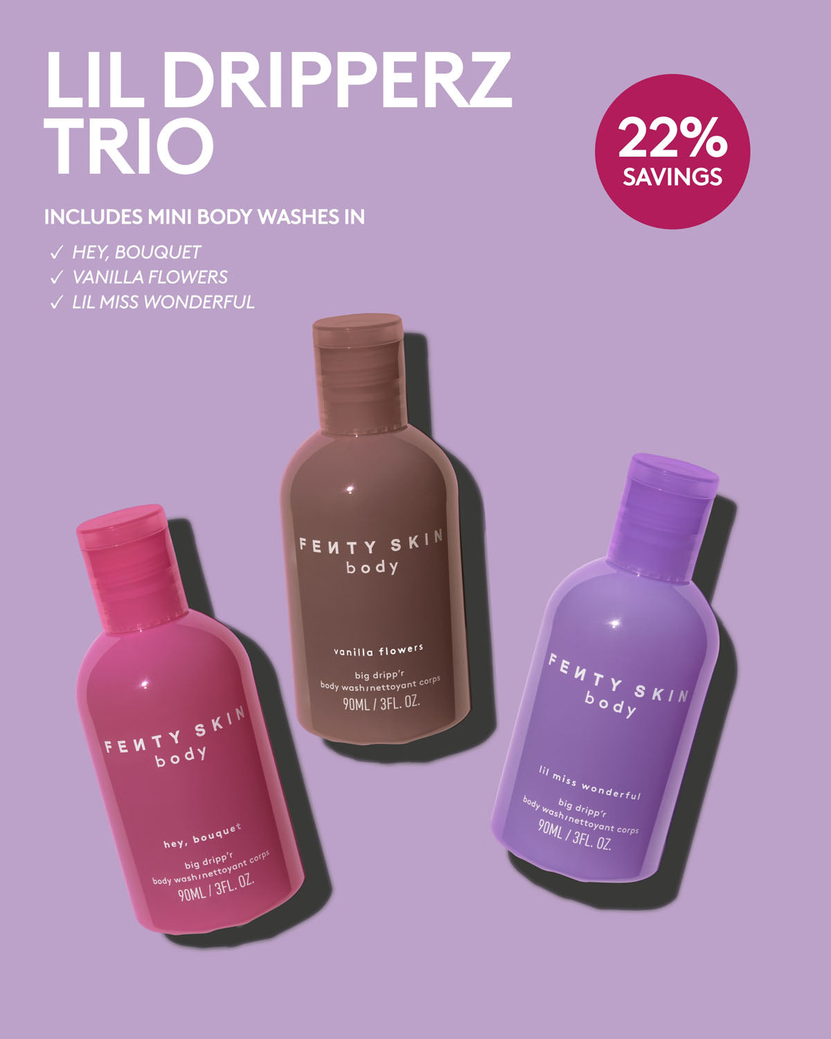 Fenty Beauty Lil Dripp'rz Trio Mini Gel Douche Parfumé