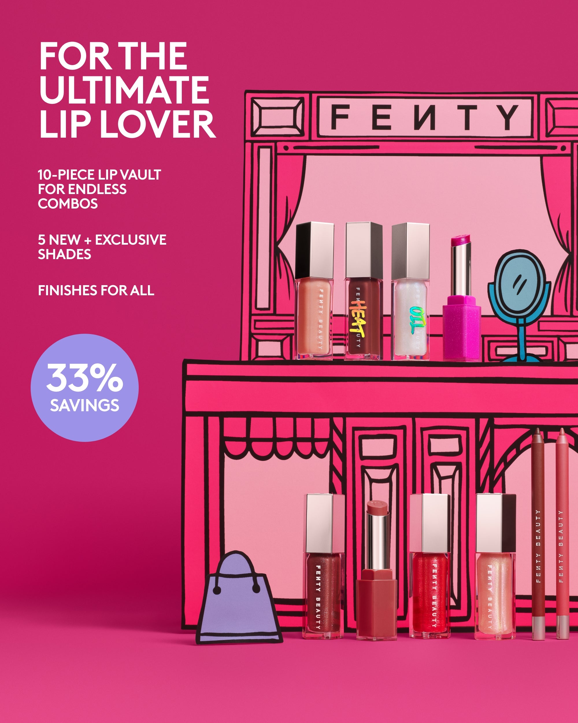 Fenty Beauty Lip Vault coffret lèvres 10 pièces