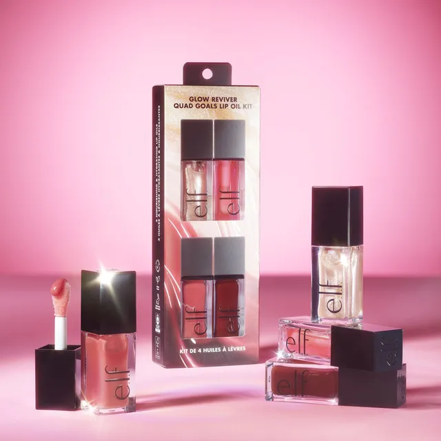 e.l.f. Glow Reviver Quad Goals coffret 4 huiles à lèvres
