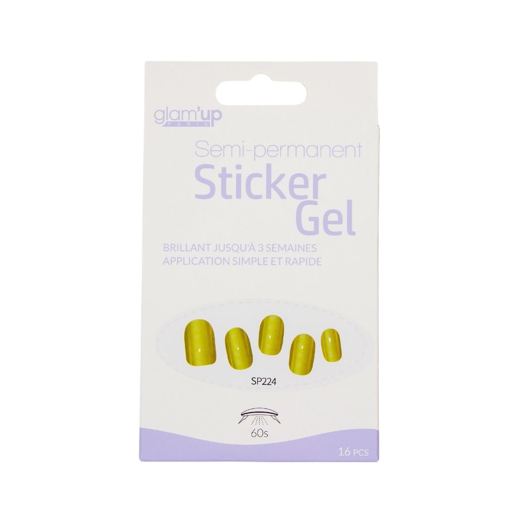 GLAM'UP Les Ongles Sticker Gel Semi-Permanent doré 16 pièces