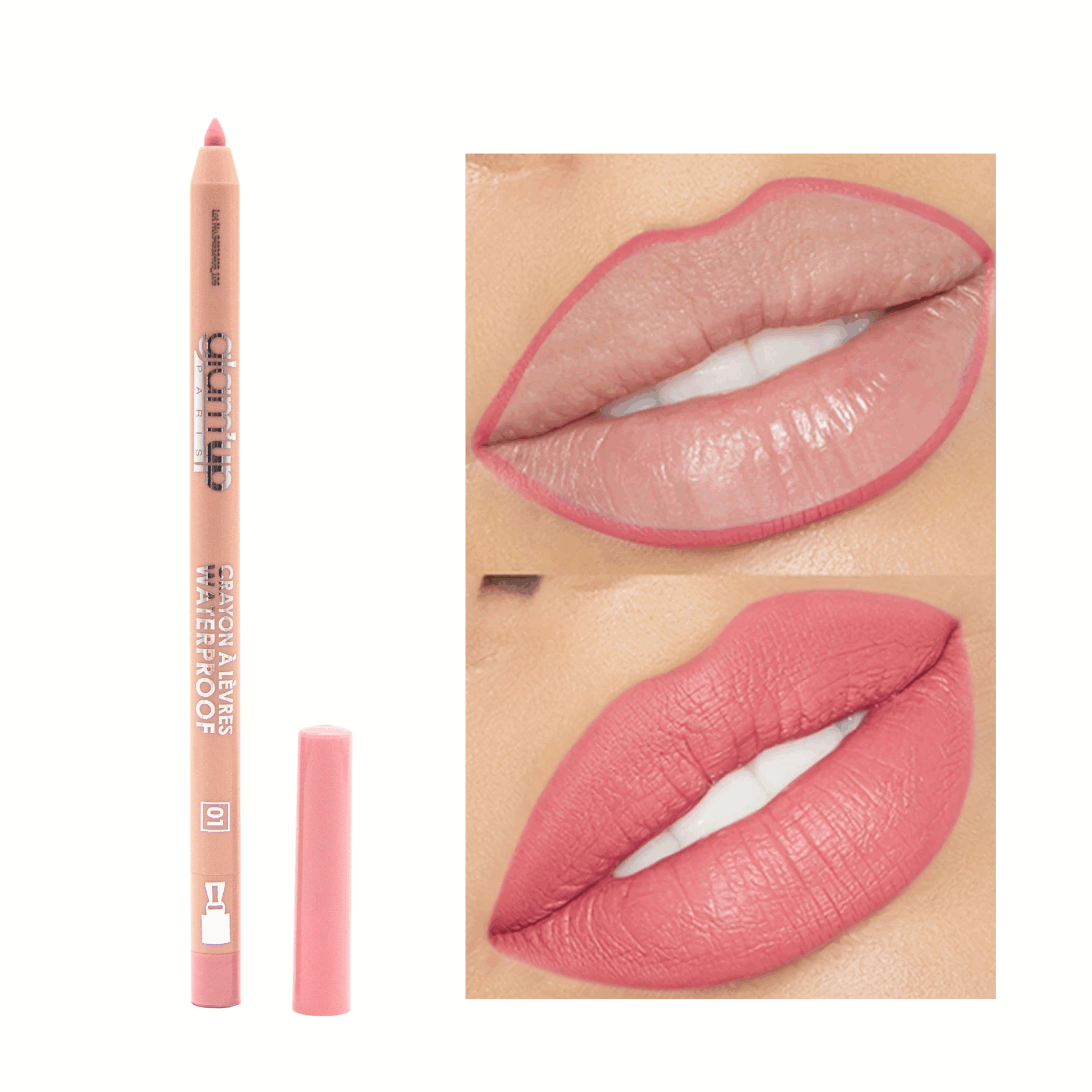 GLAM'UP Les Lèvres Crayon Rétractable Waterproof Tasty N°1
