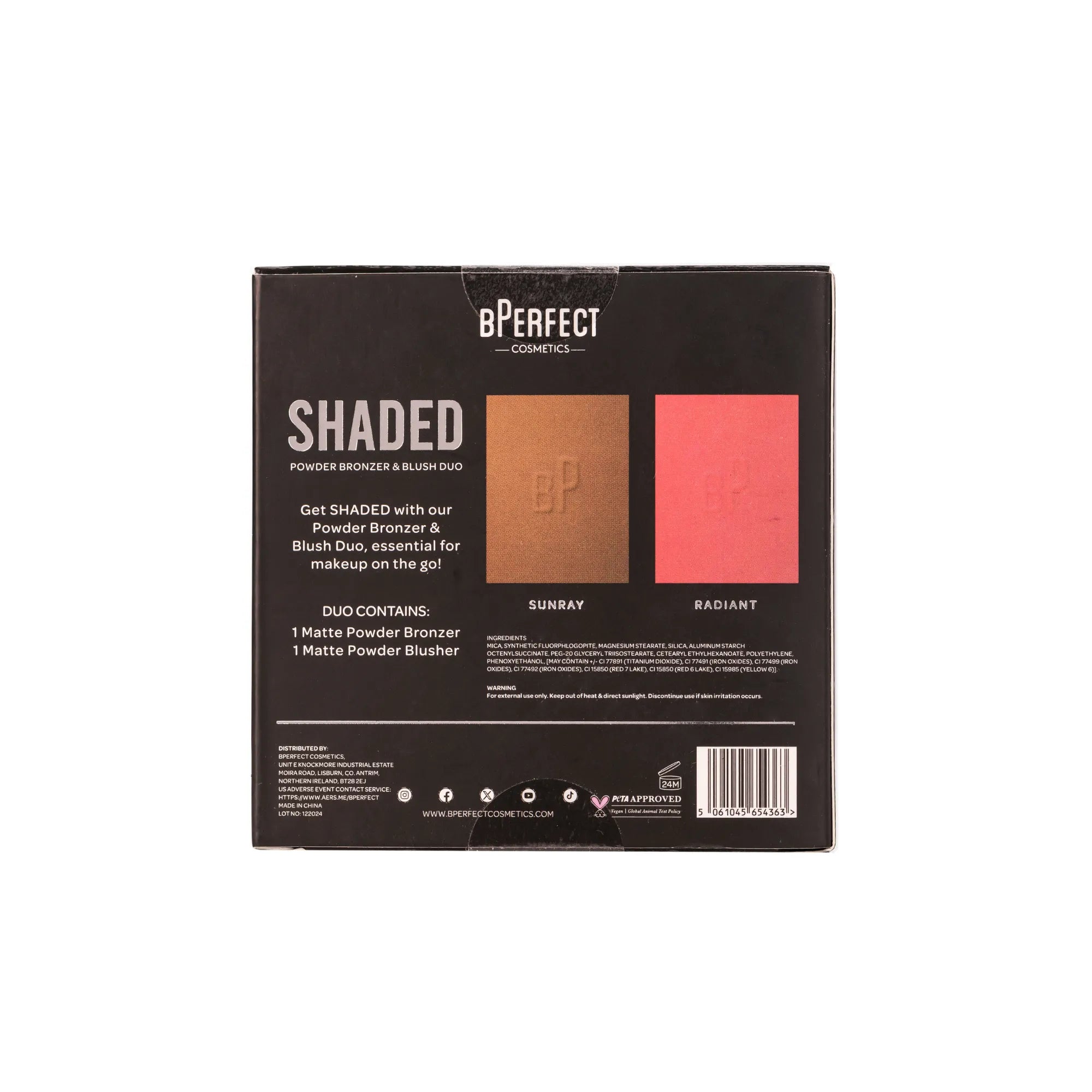 BPerfect Shaded Duo Bronzer Blush Poudre 01 Light Miroir