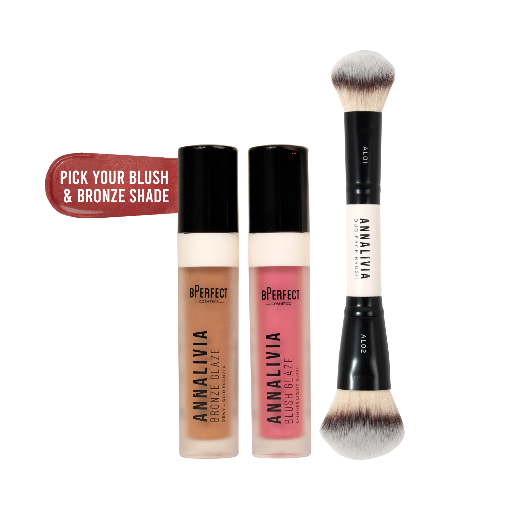 BPerfect x Annalivia Blush Bronze Glaze Trio coffret lumineux