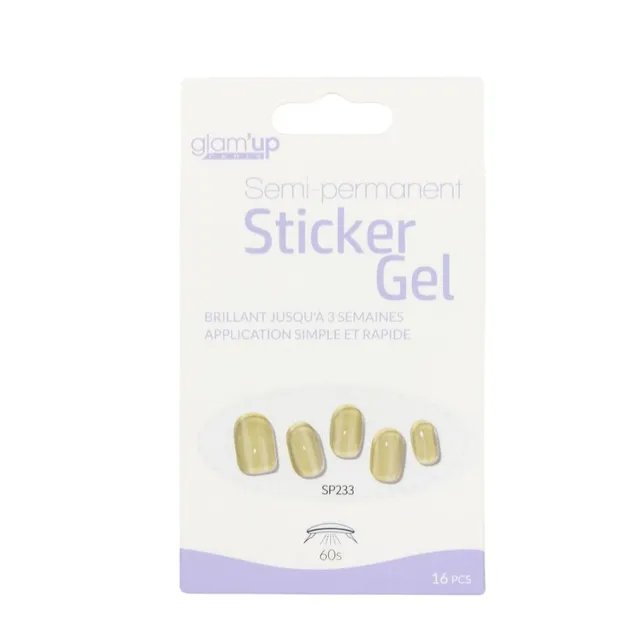 GLAM'UP Les Ongles Sticker Gel Translucide Irisé 16 pièces