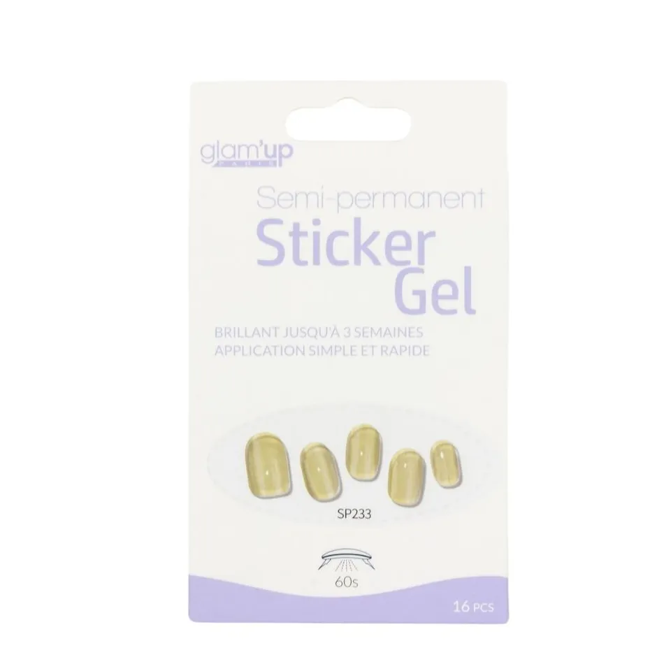 GLAM'UP Les Ongles Sticker Gel Translucide Irisé 16 pièces