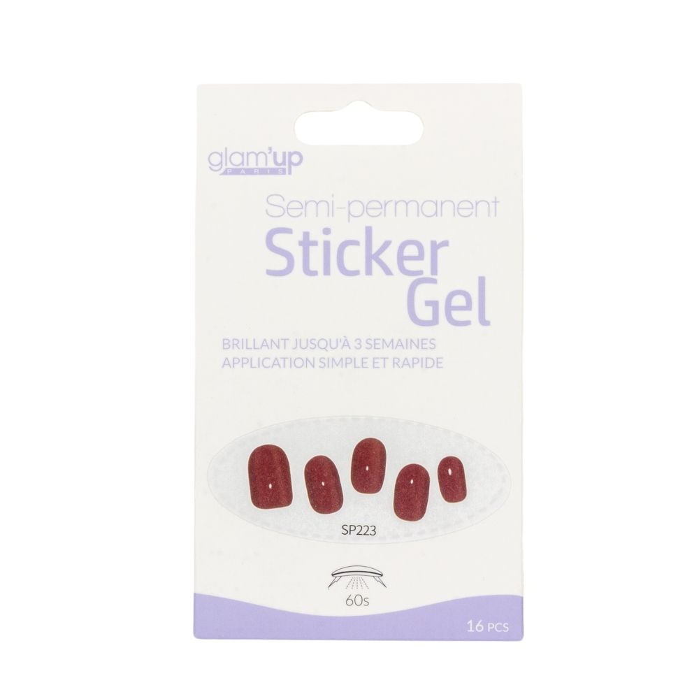 Glam'Up Les Ongles Sticker Gel Semi-Permanent Coquelicot 16 pièces