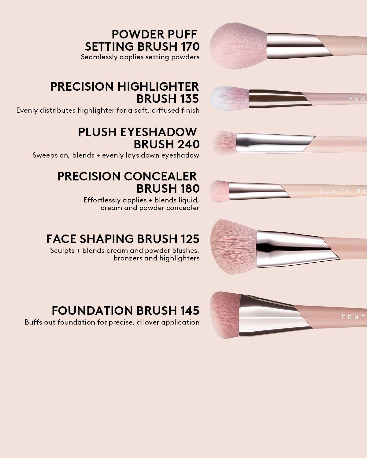 Fenty Beauty 145 pinceau fond de teint fini airbrush