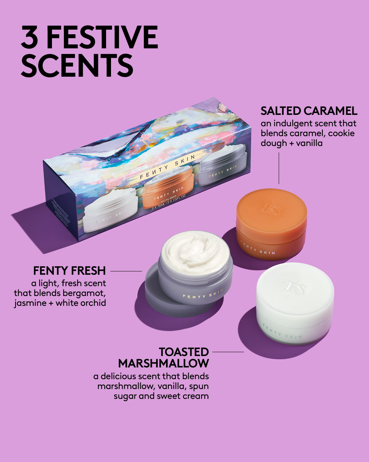 Fenty Lil Butta Dropz crème corps pailletée mini trio