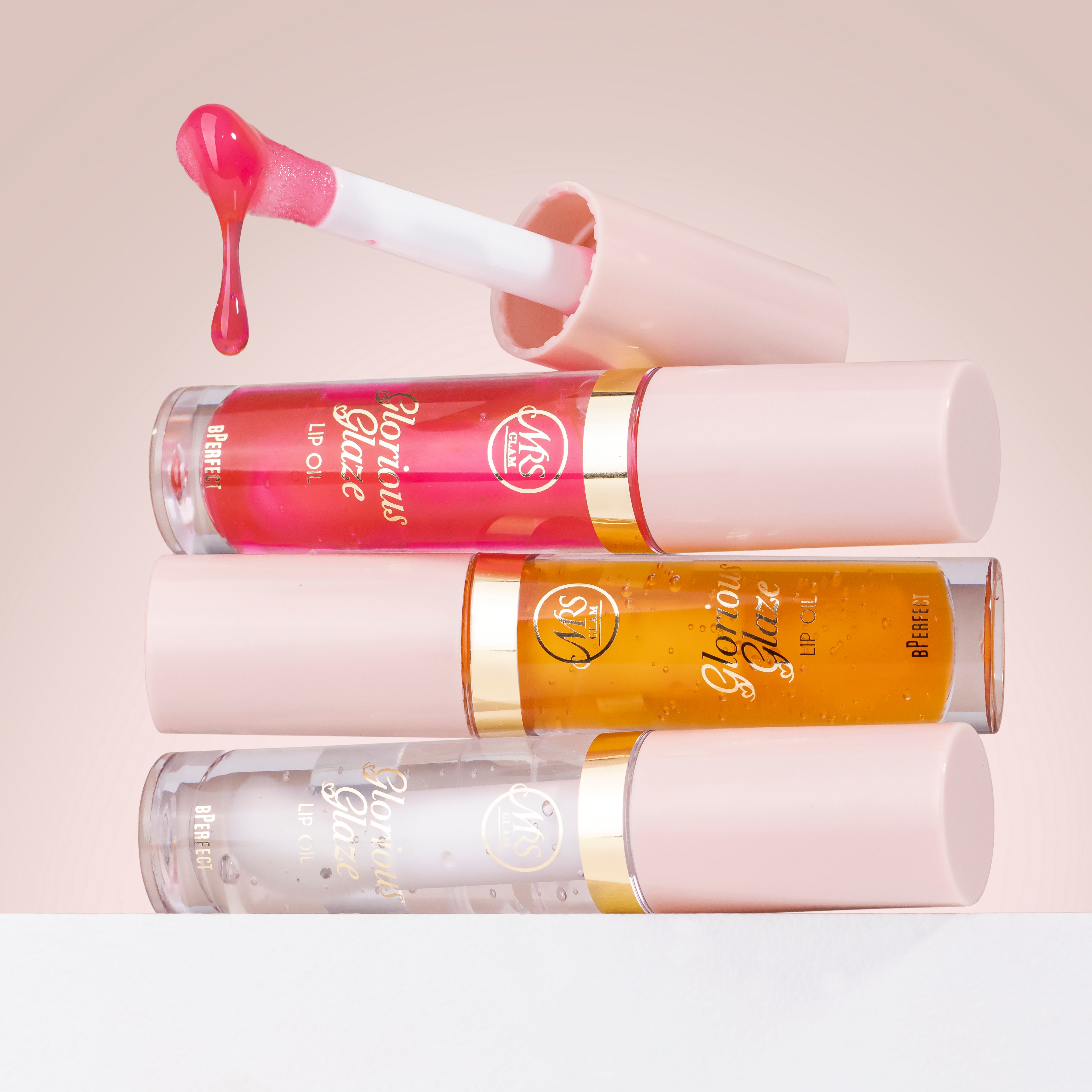 Mrs Glam Glorious Glaze trio huiles lèvres 3 teintes brillant