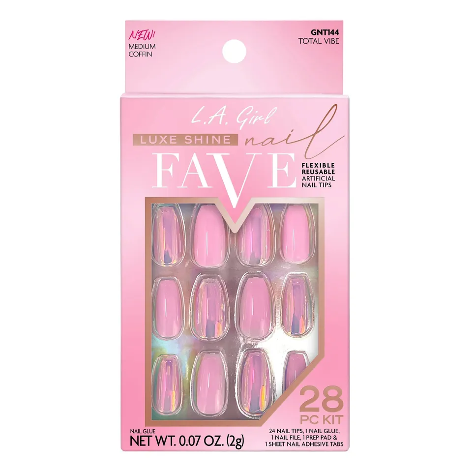L.A. Girl Luxe Shine Faux Ongles GNT730G Black French 24 pcs