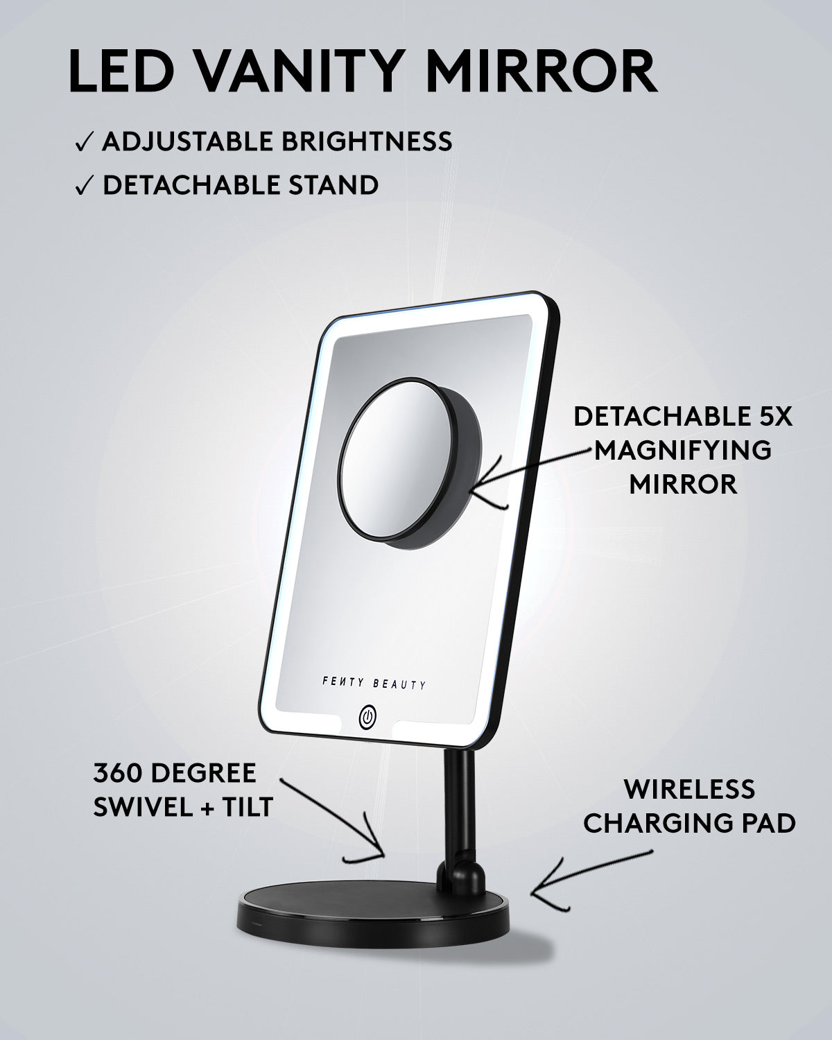 Fenty Beauty Miroir LED Vanity Maquillage Voyage