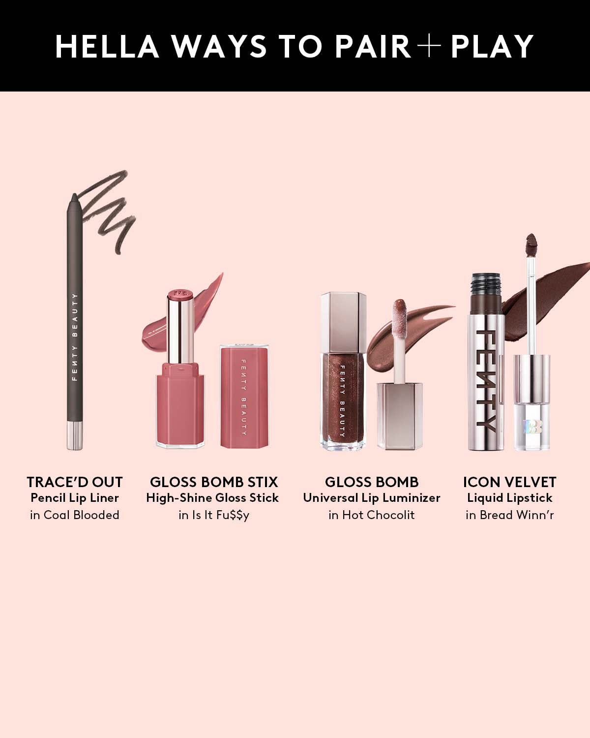 Fenty Beauty Trace'd Out crayon lèvres Coal Blooded tenue 8h