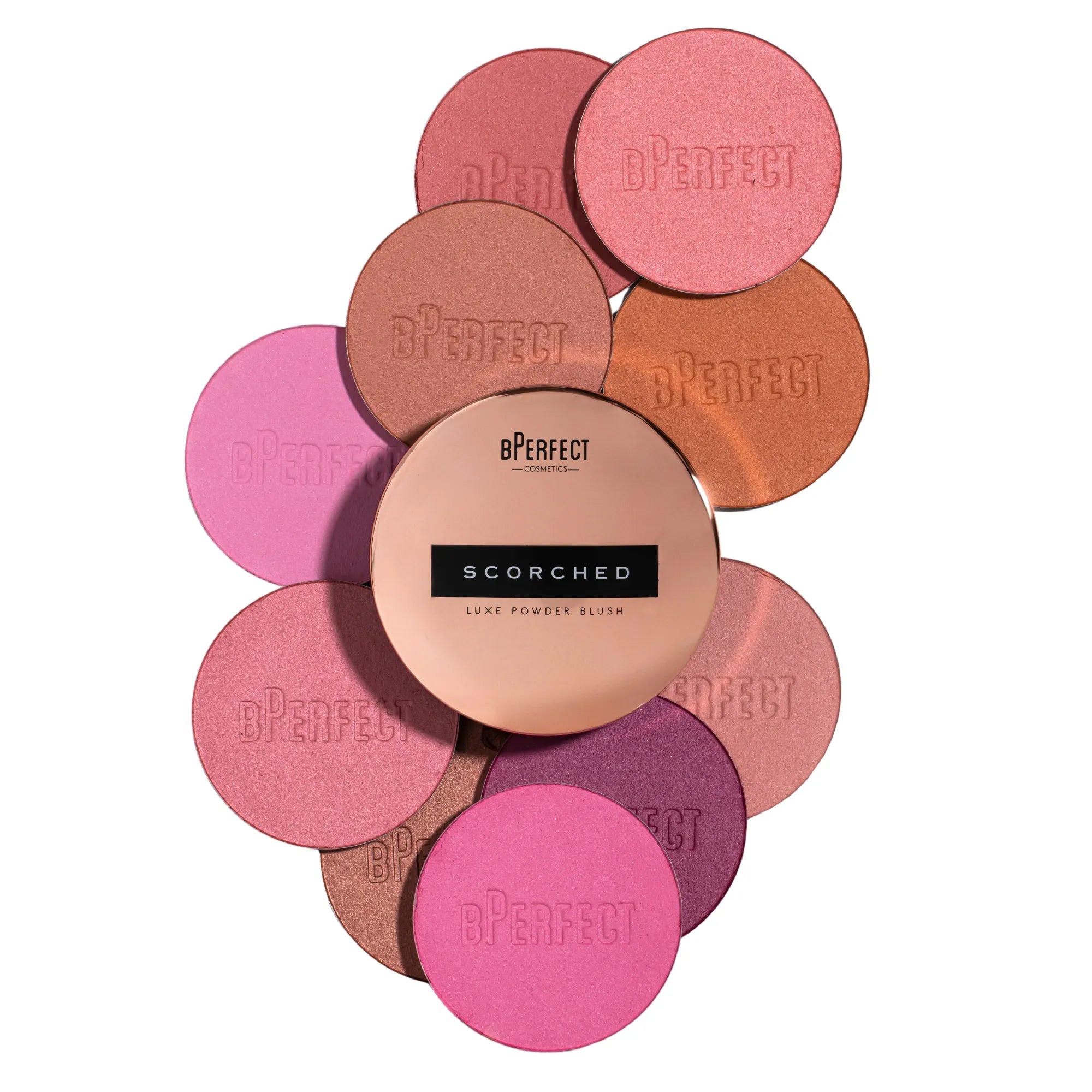 BPerfect Scorched Luxe Blush poudre Flushed rose teint unifié 6 g