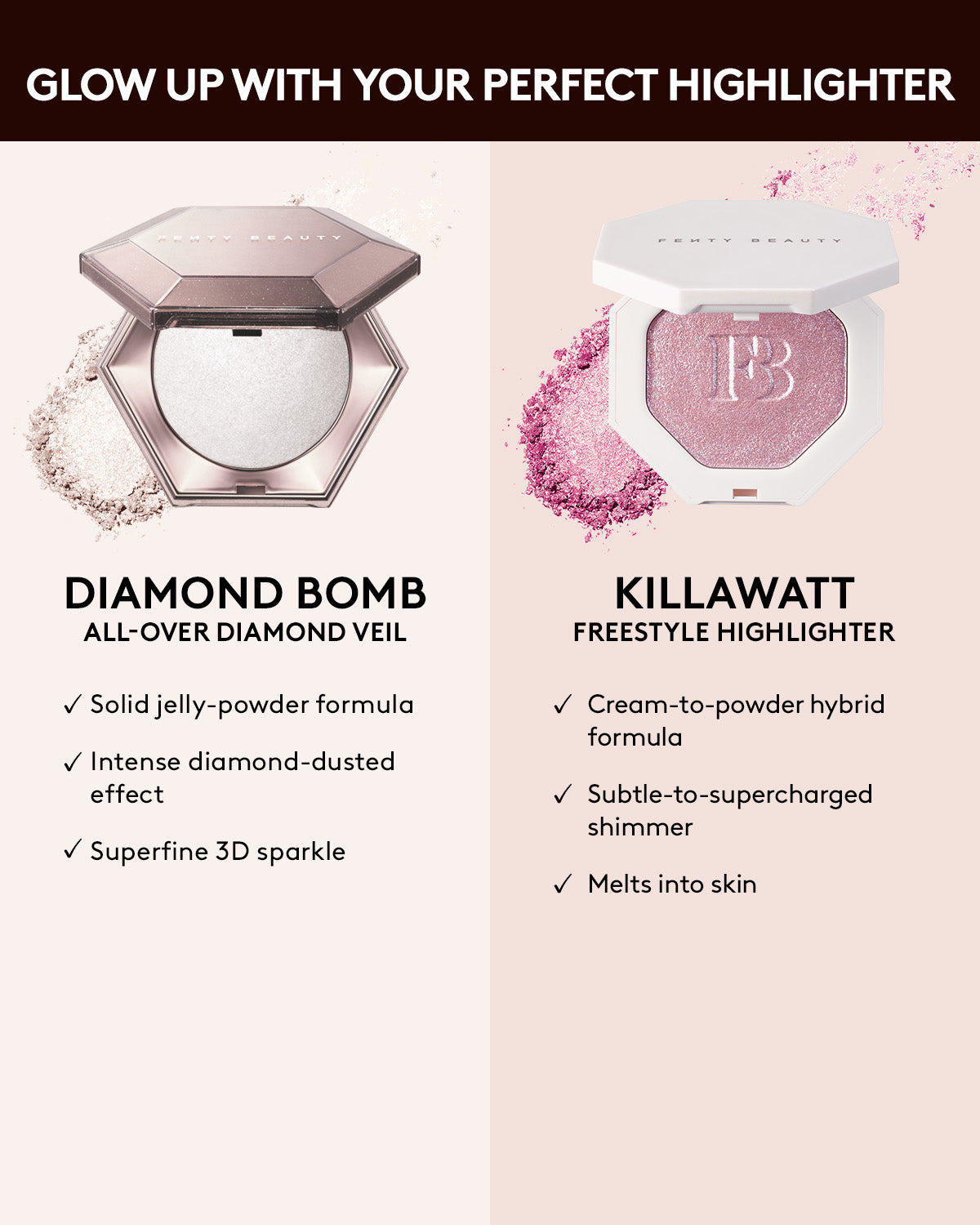 Fenty Beauty Mini Killawatt highlighter Wattabrat rose