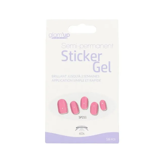 GLAM'UP Les Ongles Sticker Gel Semi-Permanent Baby Girl 16 pièces