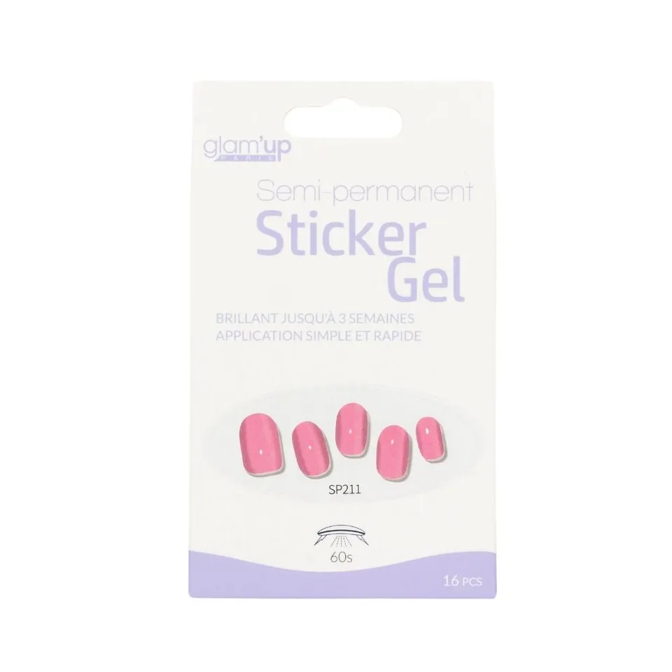 GLAM'UP Les Ongles Sticker Gel Semi-Permanent Baby Girl 16 pièces