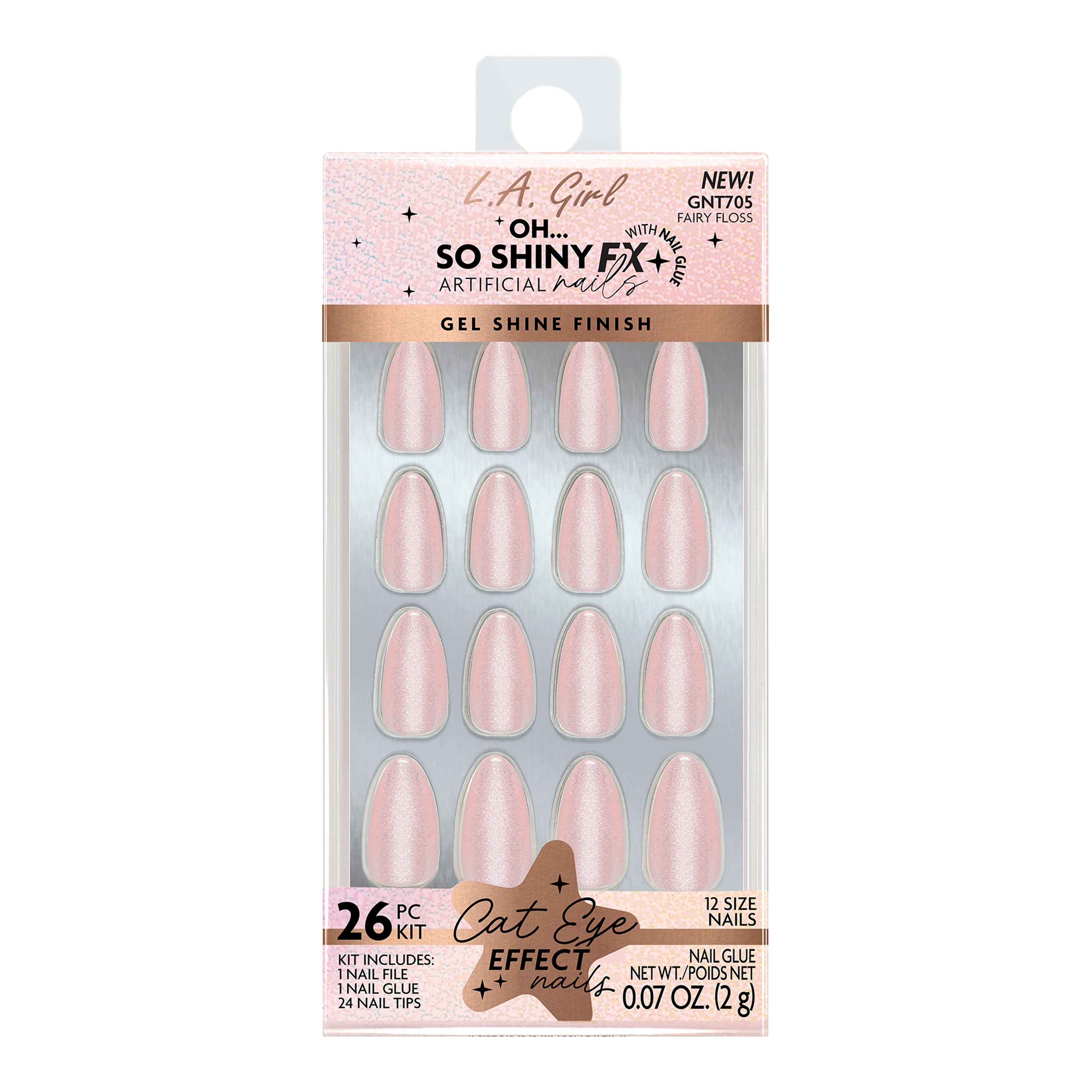 L.A. Girl Nails Oh So Shiny faux ongles Moonstone gel