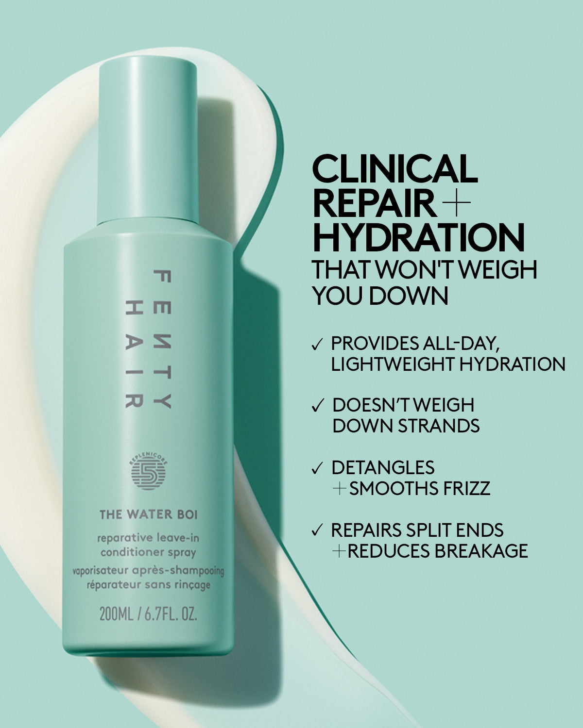 Fenty Water Boi spray démêlant sans rinçage hydratant