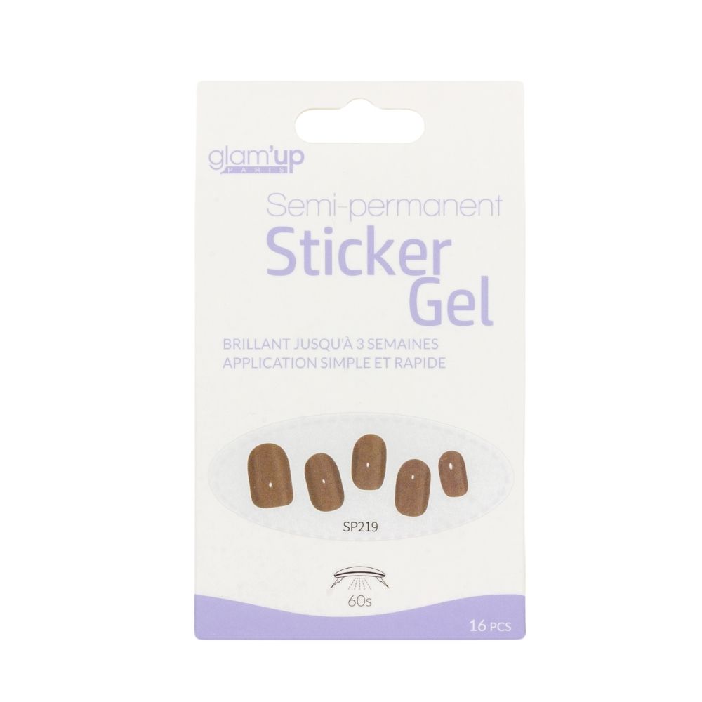GLAM'UP Les Ongles Sticker Gel Taupe 16 pièces