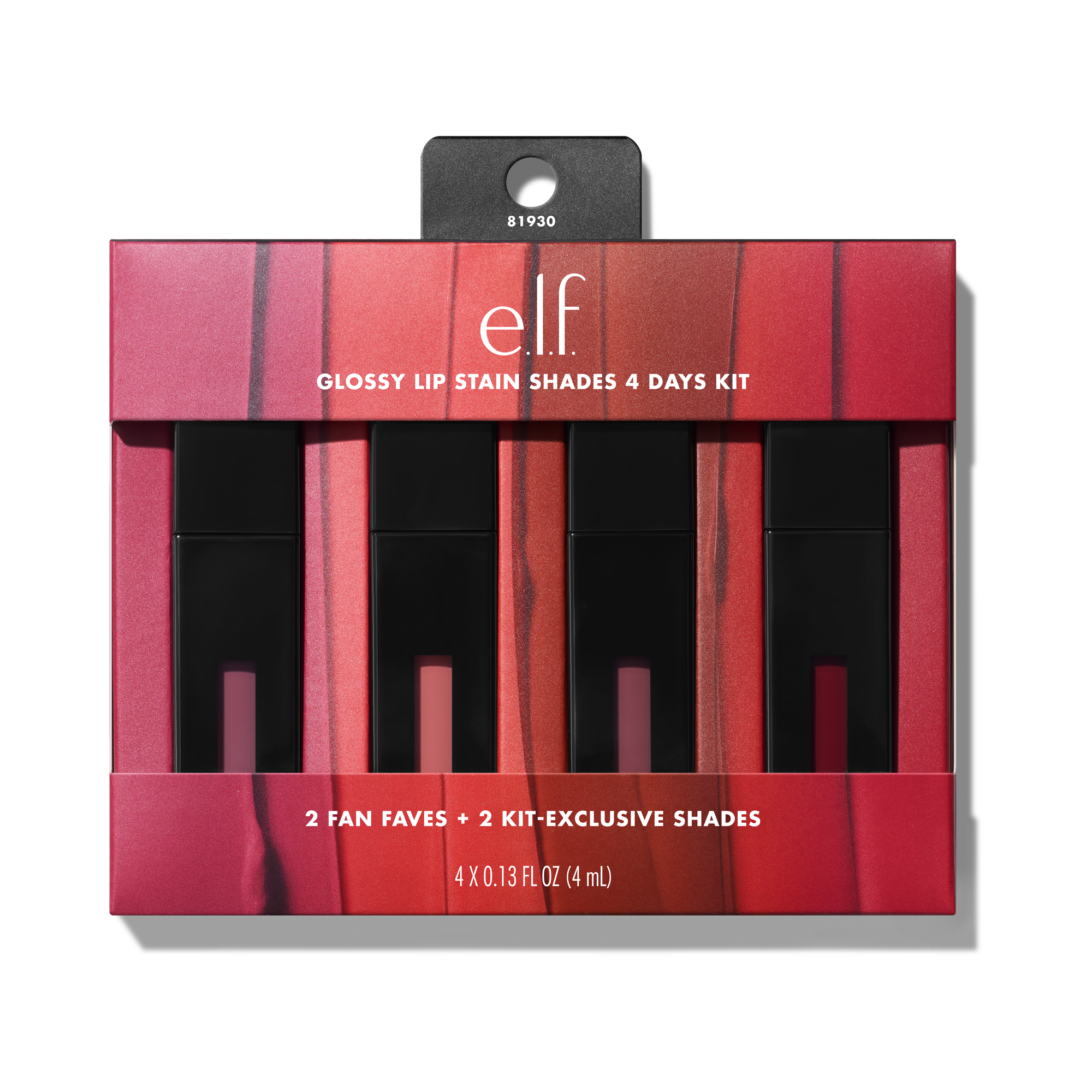 e.l.f. Lips Glossy Lip Stain rouge à lèvres kit 4 teintes longue tenue