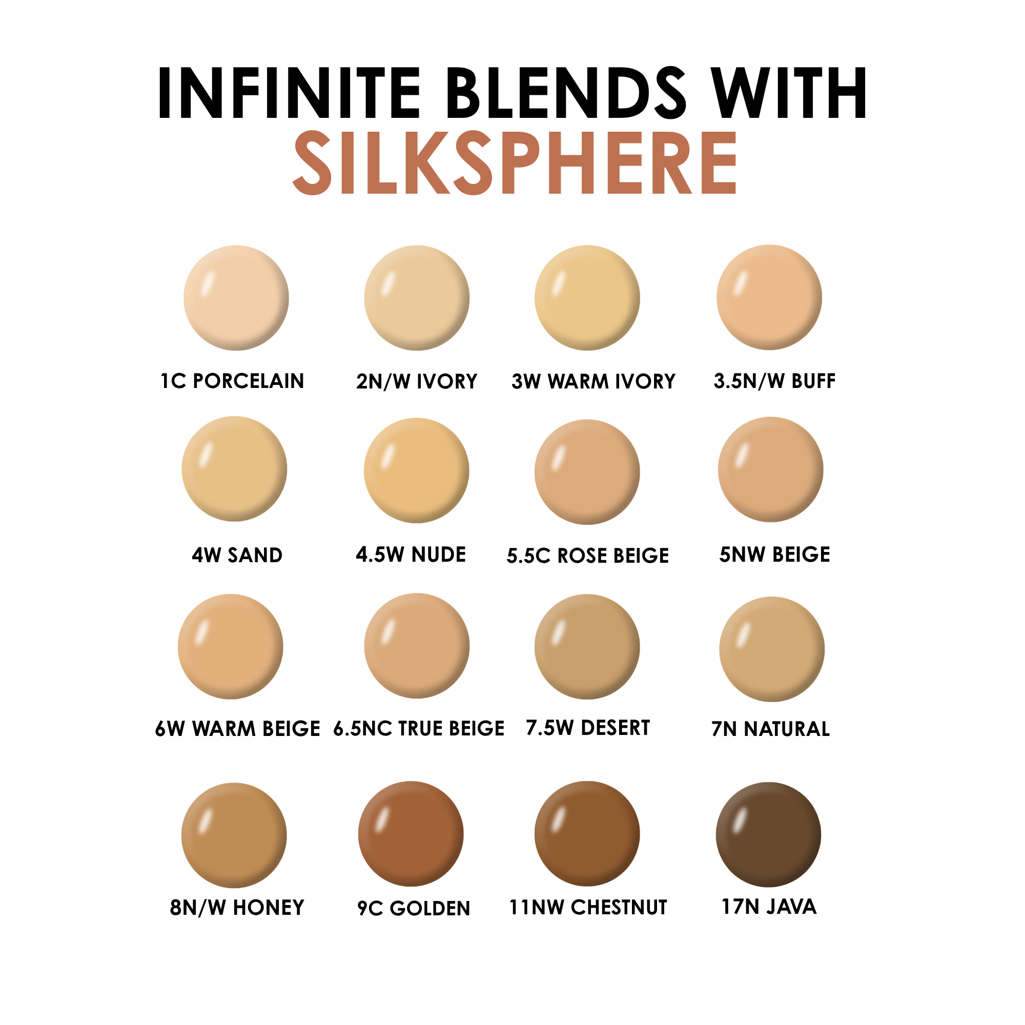 TEMPTU SilkSphere Fond Airbrush 4-pack Light Medium Tan Deep