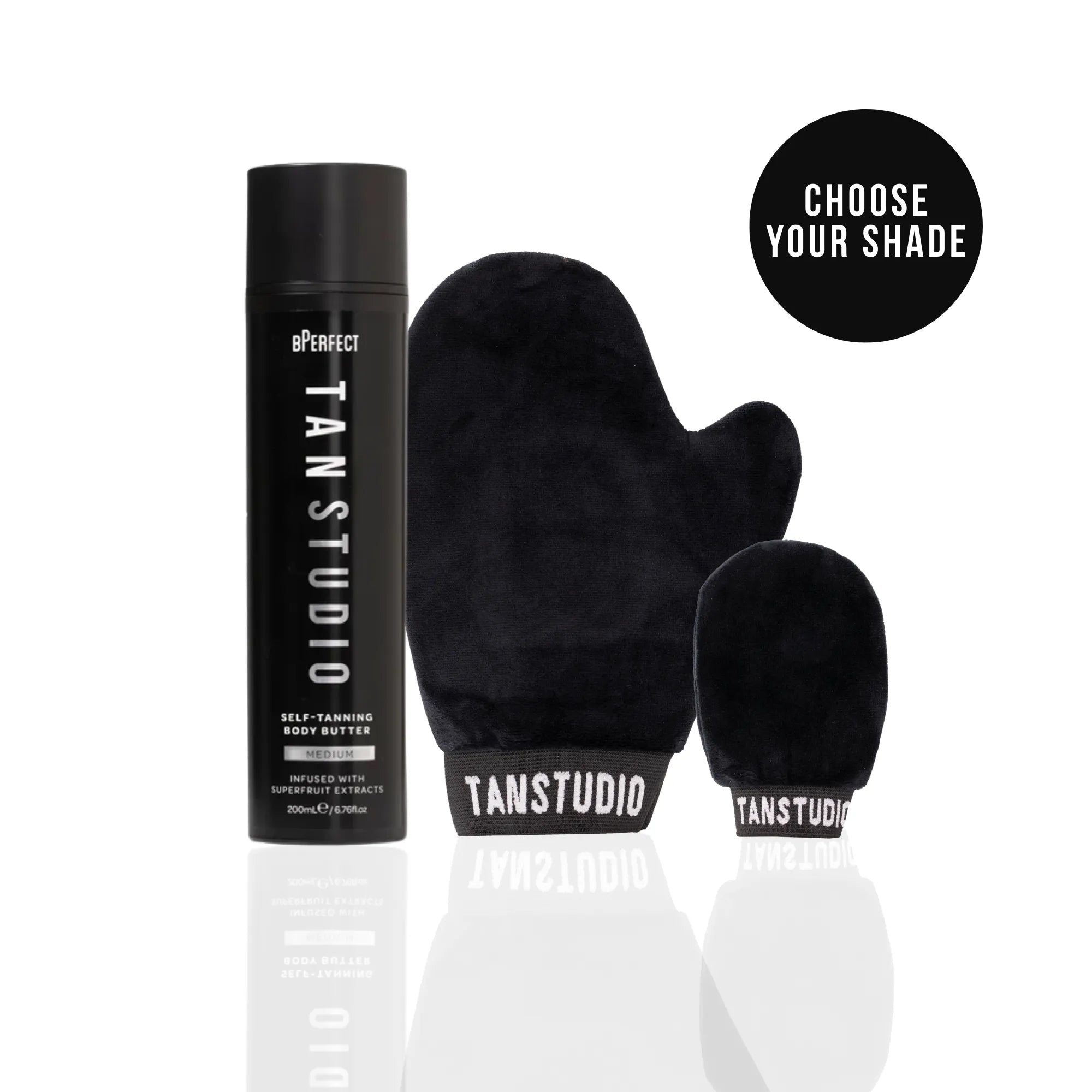 BPerfect Tan Studio duo autobronzant Medium beurre + gants