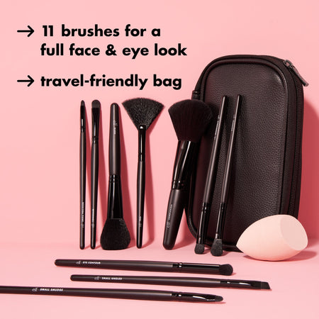 E.L.F. Full Face Set 11 Pinceaux Maquillage Trousse Voyage Teint