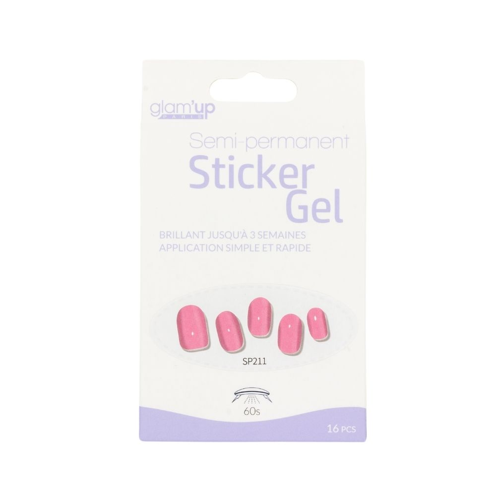 GLAM'UP Les Ongles Sticker Gel Semi-Permanent Baby Girl 16 pièces