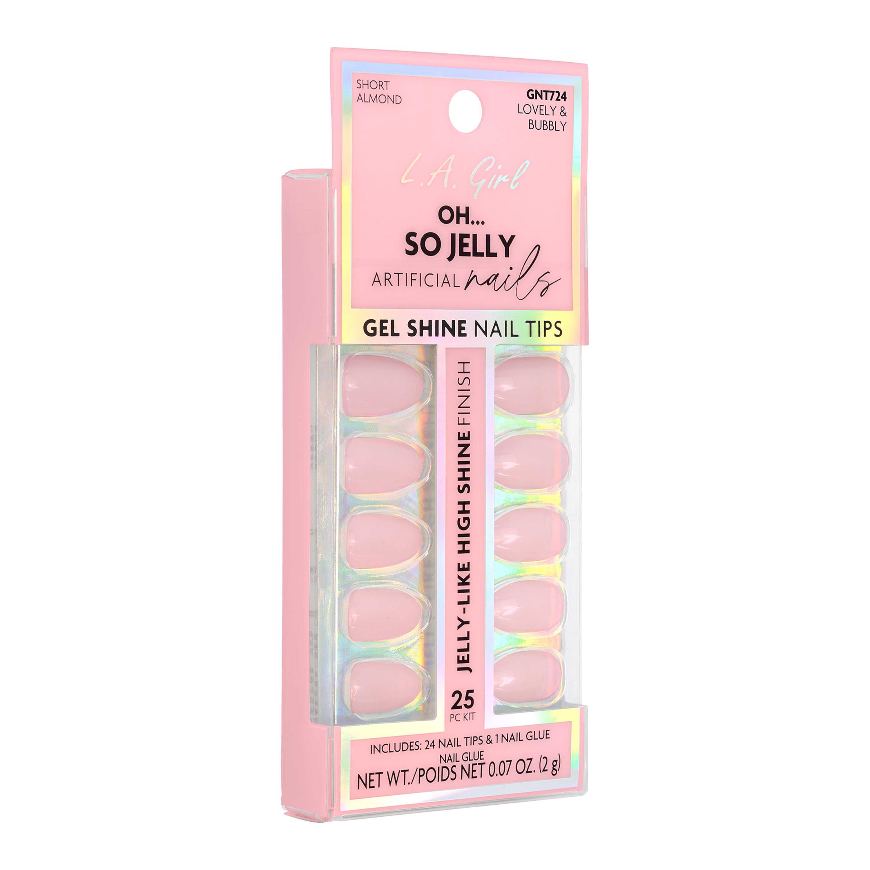 L.A. Girl Nails Oh So Jelly GNT724G faux ongles Lovely & Bubbly x24