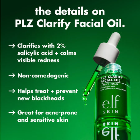 E.L.F. PLZ Clarify Huile Visage Acide Salicylique 2% Points Noirs