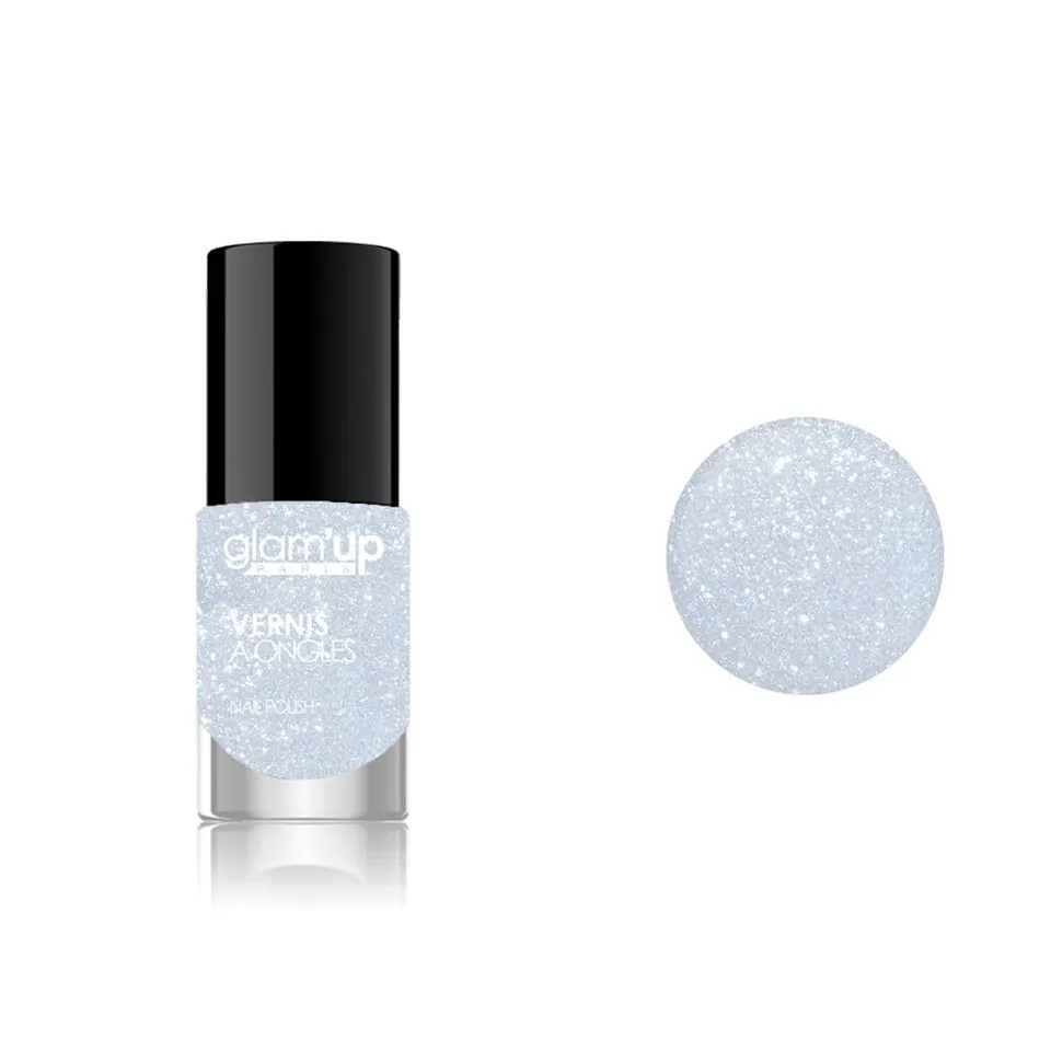 GLAM'UP Les Ongles Vernis à Ongles Transparent Pailleté Irisé