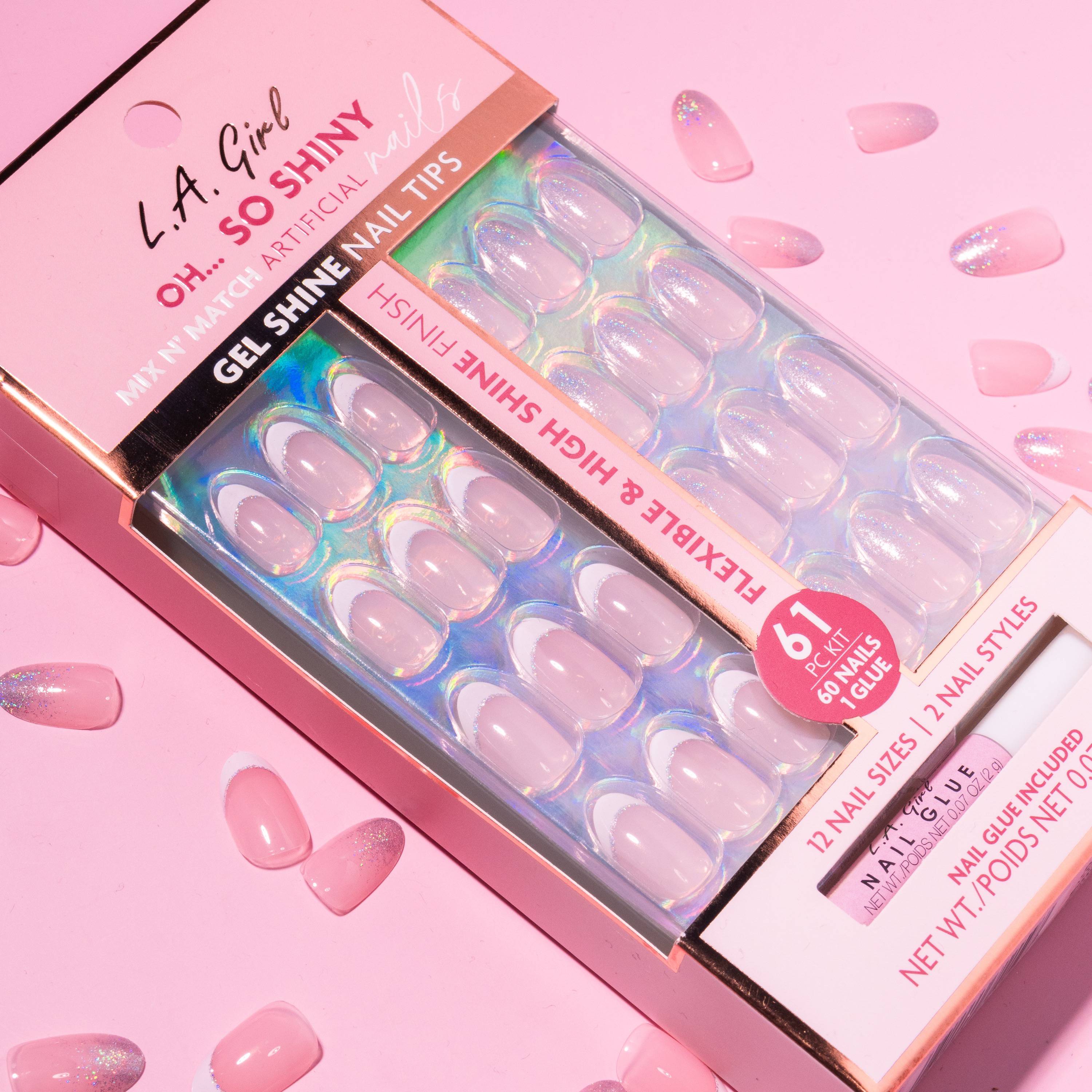 L.A. Girl Oh So Shiny GNT159G faux ongles Dream Team 60 pcs