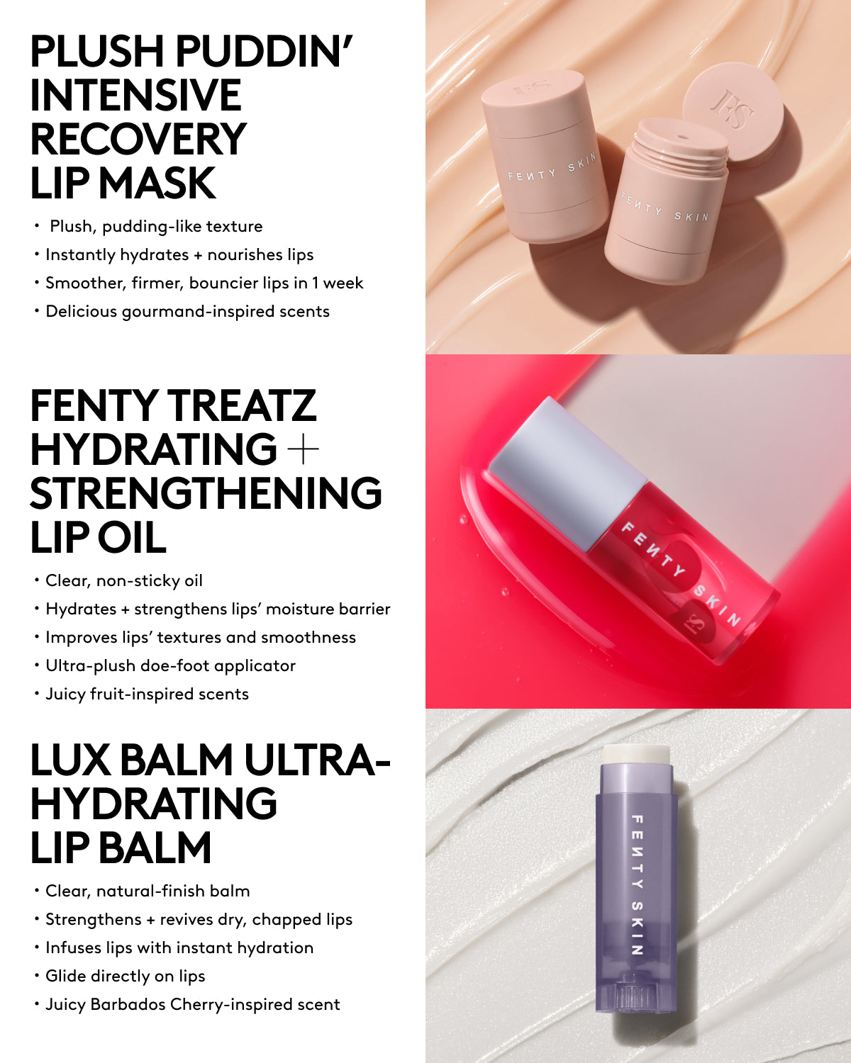 Fenty Beauty Lip Sav'rs Coffret Soin Lèvres Hydratant 3 Pièces