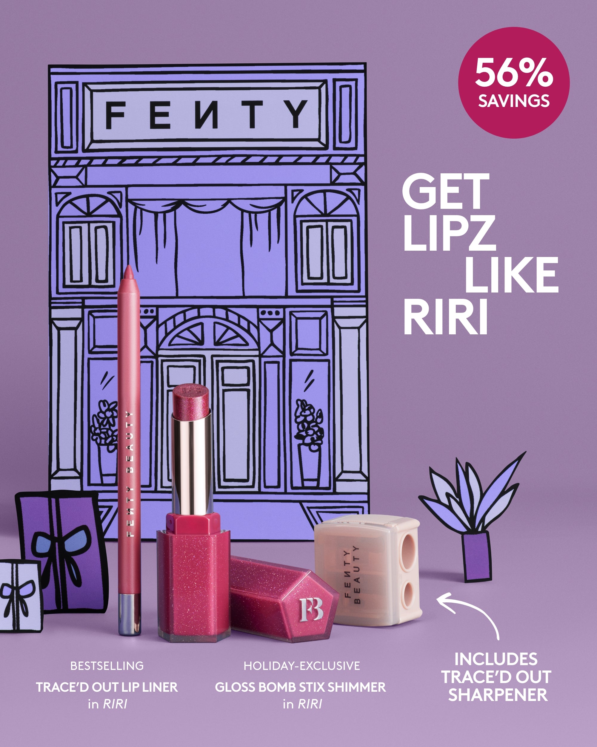 Fenty Beauty Lipz Like Riri set lèvres 2 pièces + taille-crayon