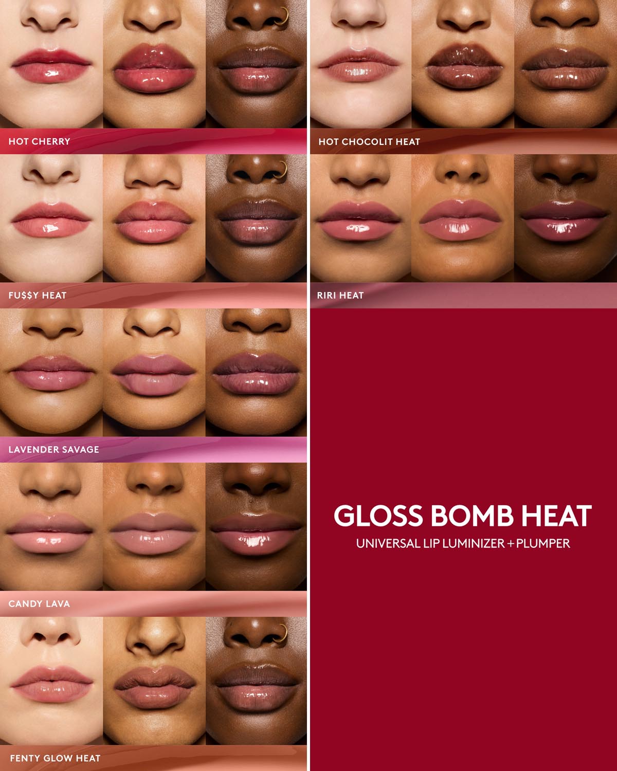 Fenty Beauty Gloss Bomb Heat Luminizer Gloss Purple Pepp'r 9 mL repulpant