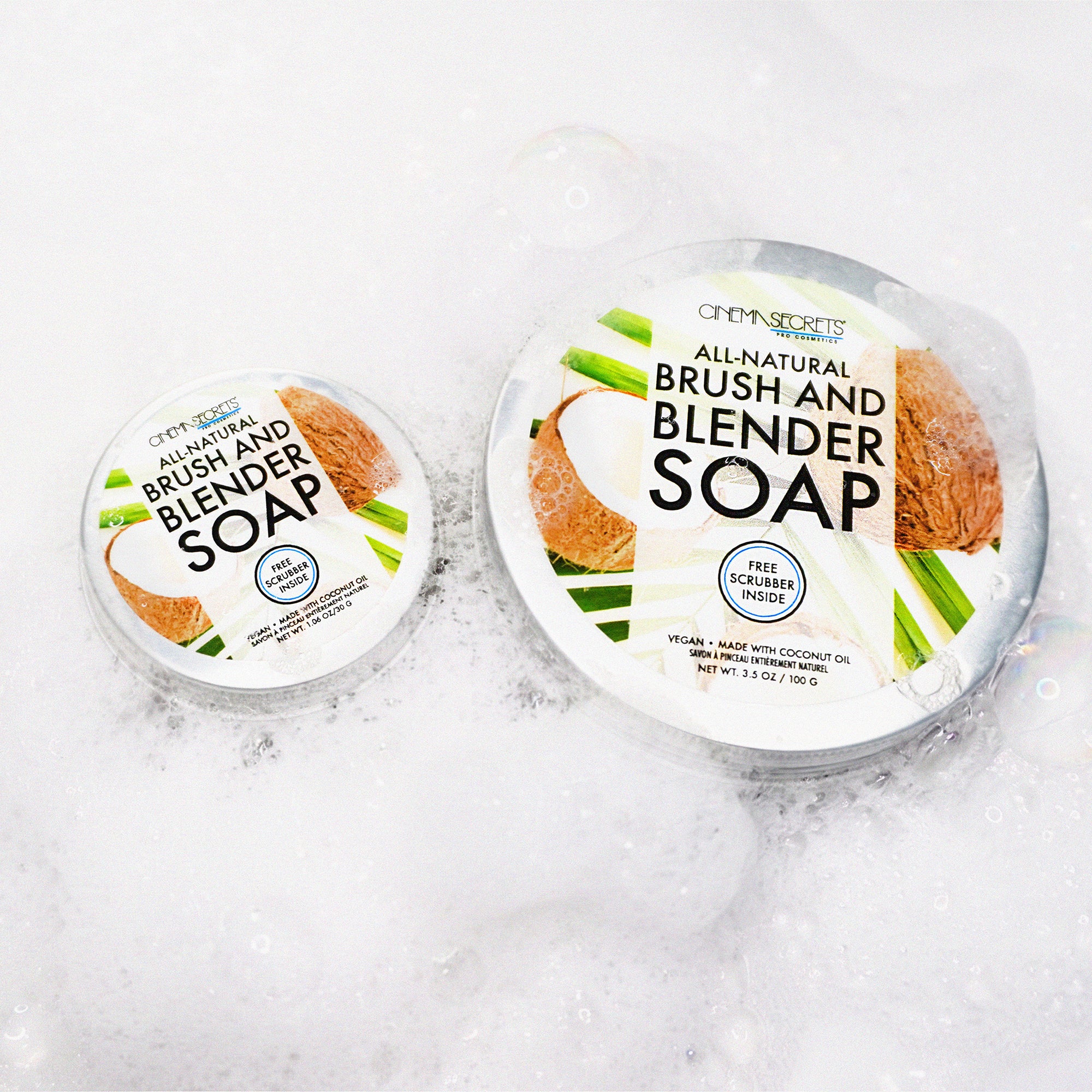 Cinema Secrets Brush Soap Mini Savon nettoyant pinceaux coco vegan