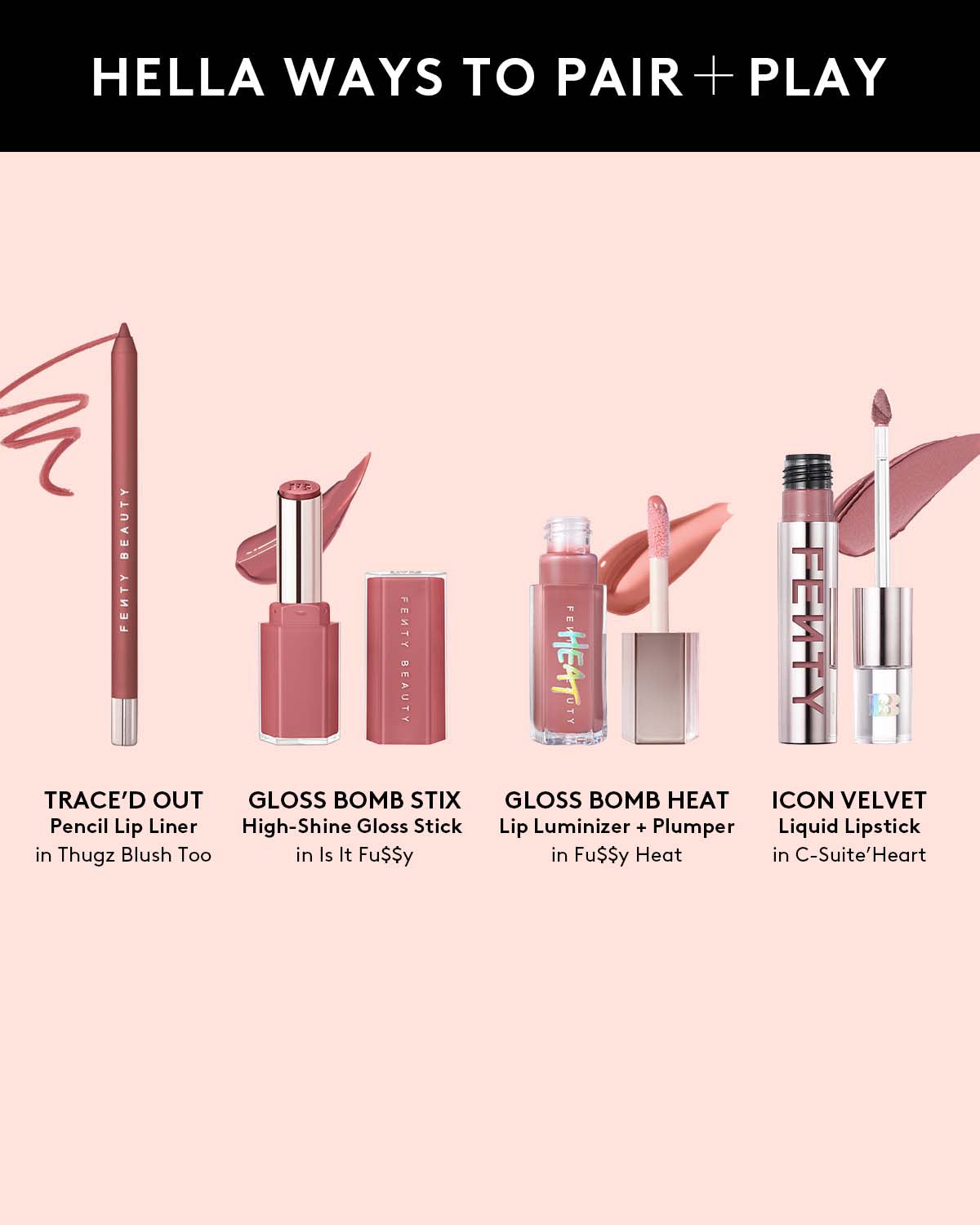 Fenty Beauty Trace'd Out crayon lèvres Thugz Blush Too waterproof