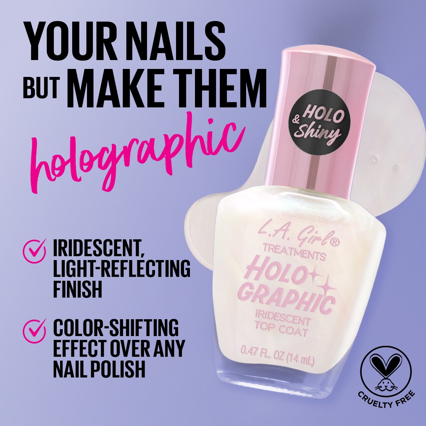L.A. Girl Nails Top Coat Holographique GNT39 Vernis