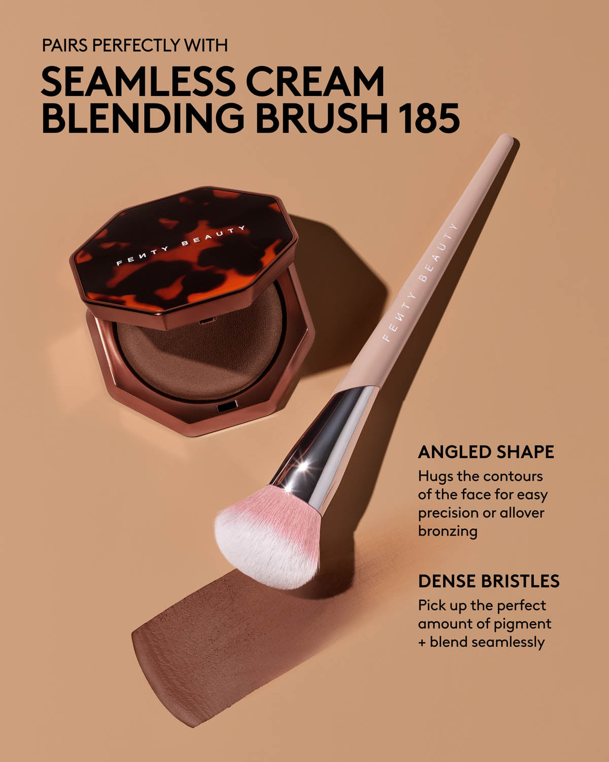 Fenty Beauty Pinceau 185 Crème Biseauté Application Précise