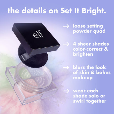 E.L.F. Face Set It Bright Poudre Libre 4 Teintes Mat Lumineux