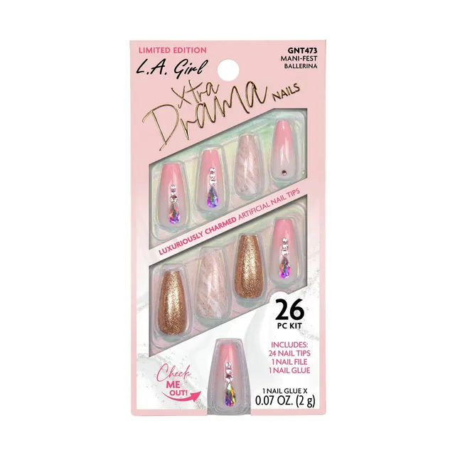 L.A. Girl Nails Extra Drama faux ongles Mani-Fest 24 pcs