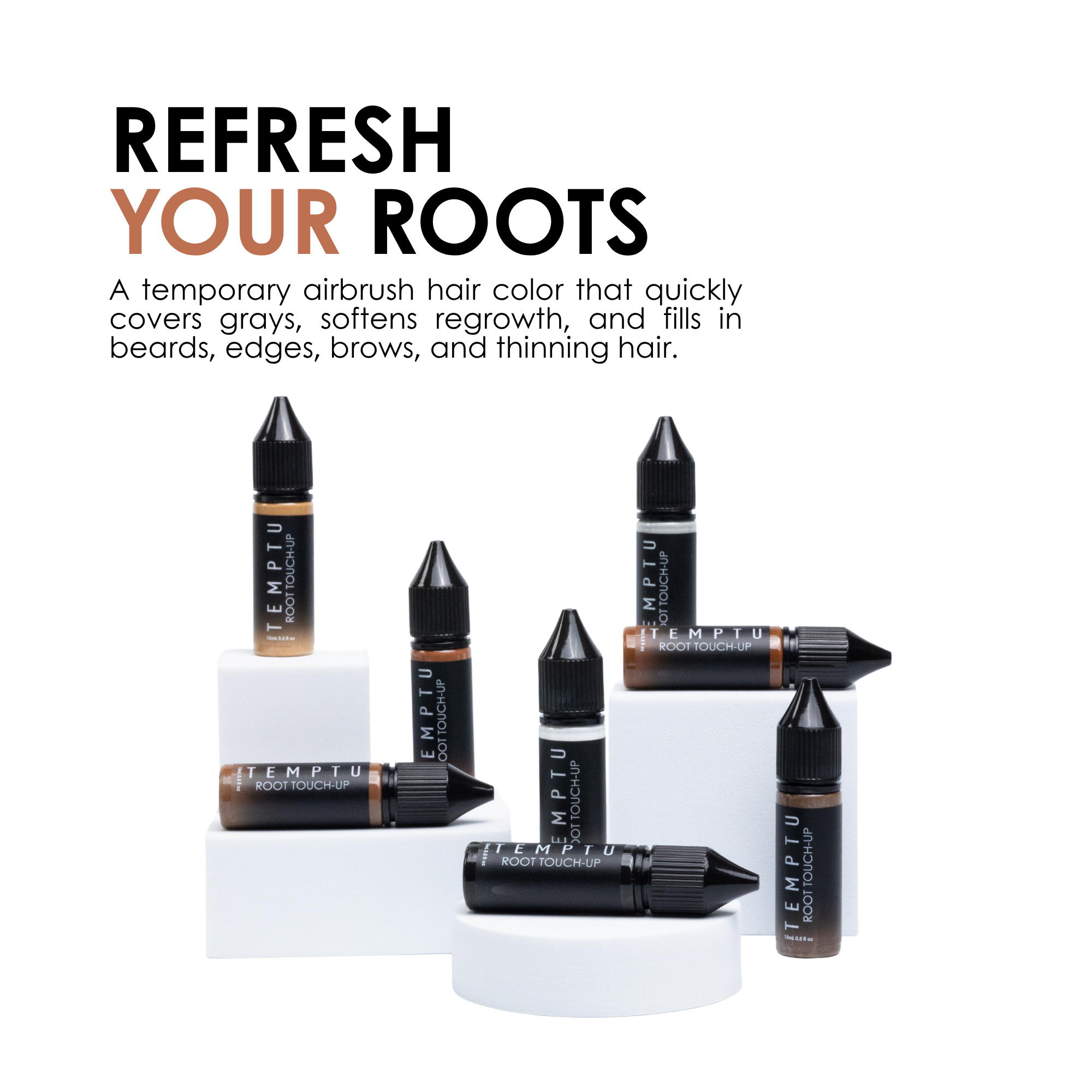 TEMPTU Root Touch-Up Spray Retouche Racines Brun Foncé 15 ml
