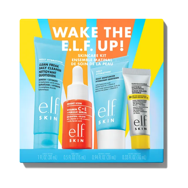 e.l.f. Moisturizers Wake Up kit soin visage hydratant éclat voyage