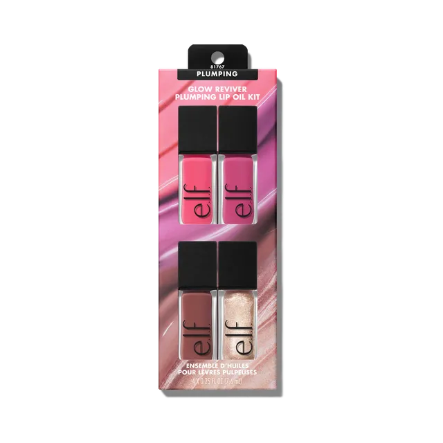 e.l.f. Glow Reviver Huile Lèvres Repulpante Kit 4 Teintes