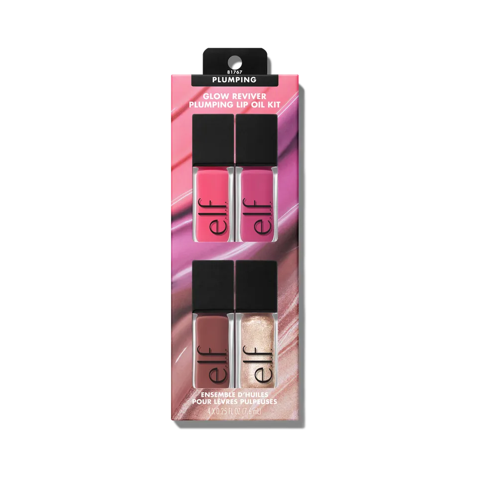 e.l.f. Glow Reviver Huile Lèvres Repulpante Kit 4 Teintes