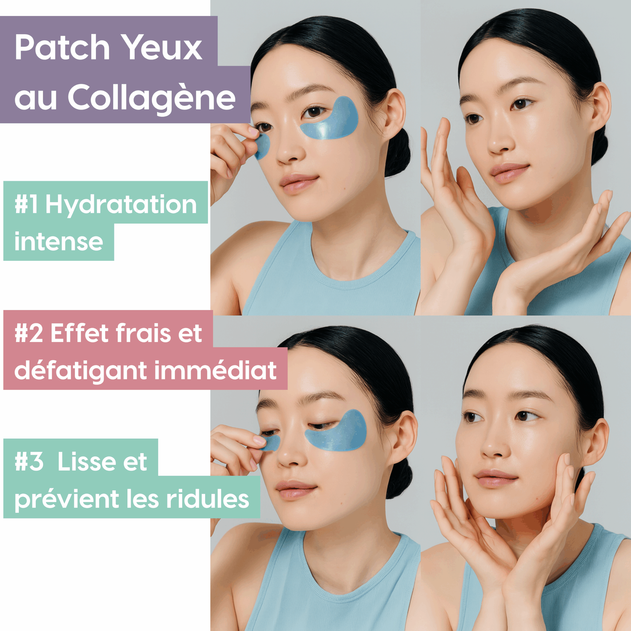 GLAM'UP Skincare Masque Yeux Hydratant au Collagène